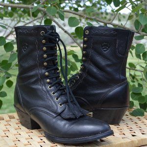 ARIAT Heritage lace kiltie black boots, size 6.5M